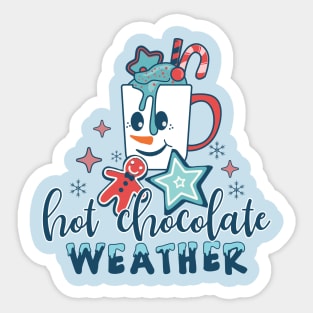 Hot Chocolate Weather Retro Winter Snowman Christmas Sticker